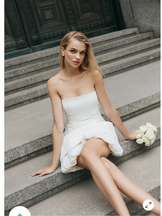 Anthropologie Dresses & Skirts - Anthropologie Strapless White Mini Dress with Ruffled Tier
